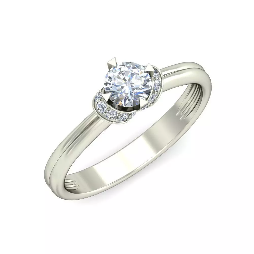 Solitaire Wedding Engagement Ring 3D print model_0