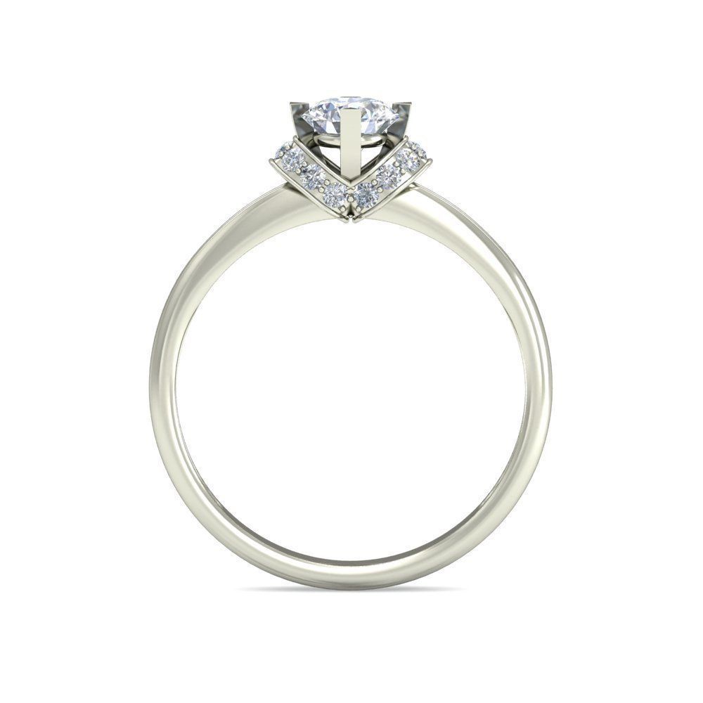 Solitaire Wedding Engagement Ring 3D print model_1