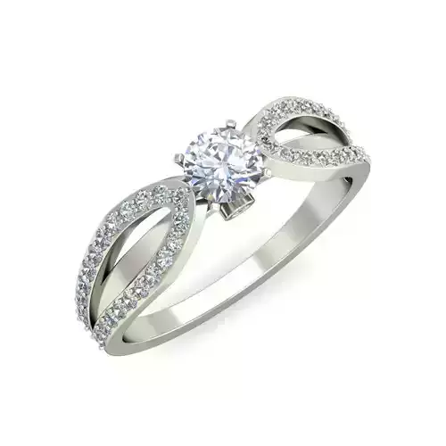 Solitaire Wedding Engagement Split Shank Ring