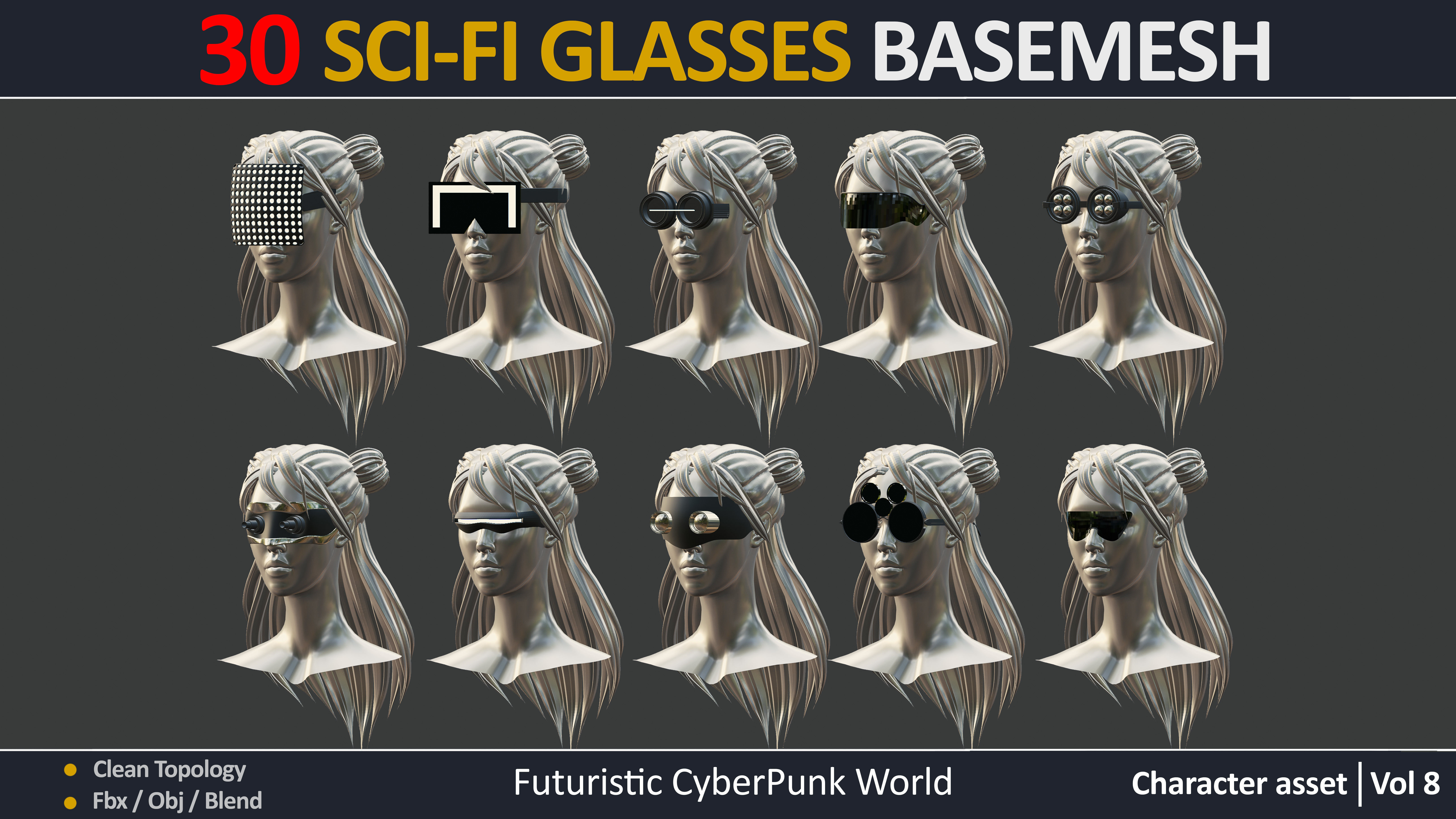 30 SCI-FI GLASSES BASEMESH vol8 3D model_3
