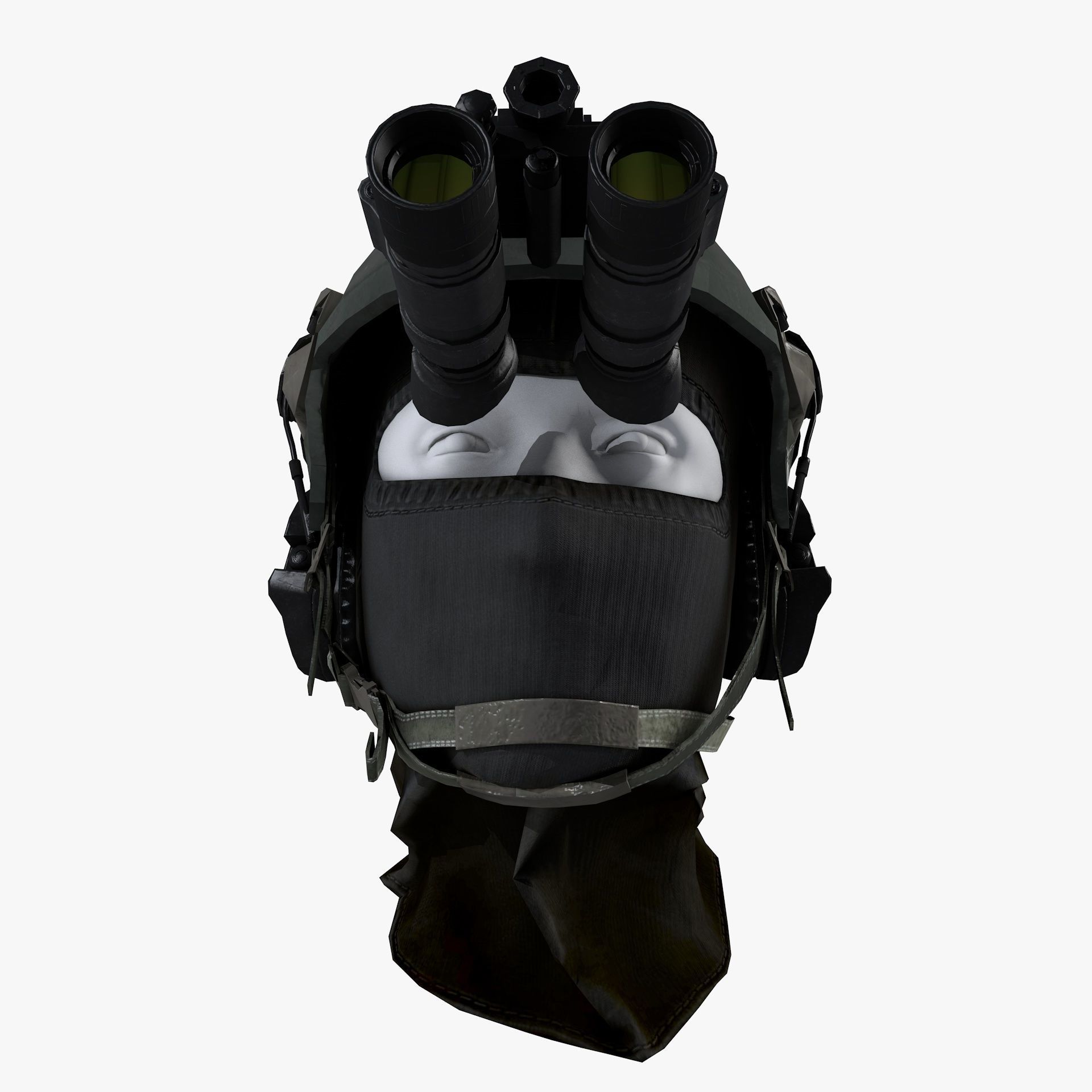 Ops Core Helmet with Tactical Night Goggles Low-poly 3D model_9