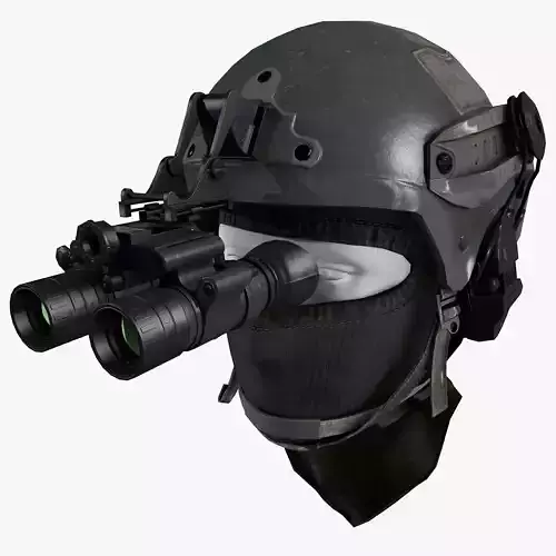 Ops Core Helmet with Tactical Night Goggles Low-poly 3D model