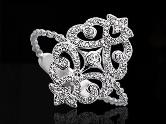 CG367 filigree diamond ring 3D print model