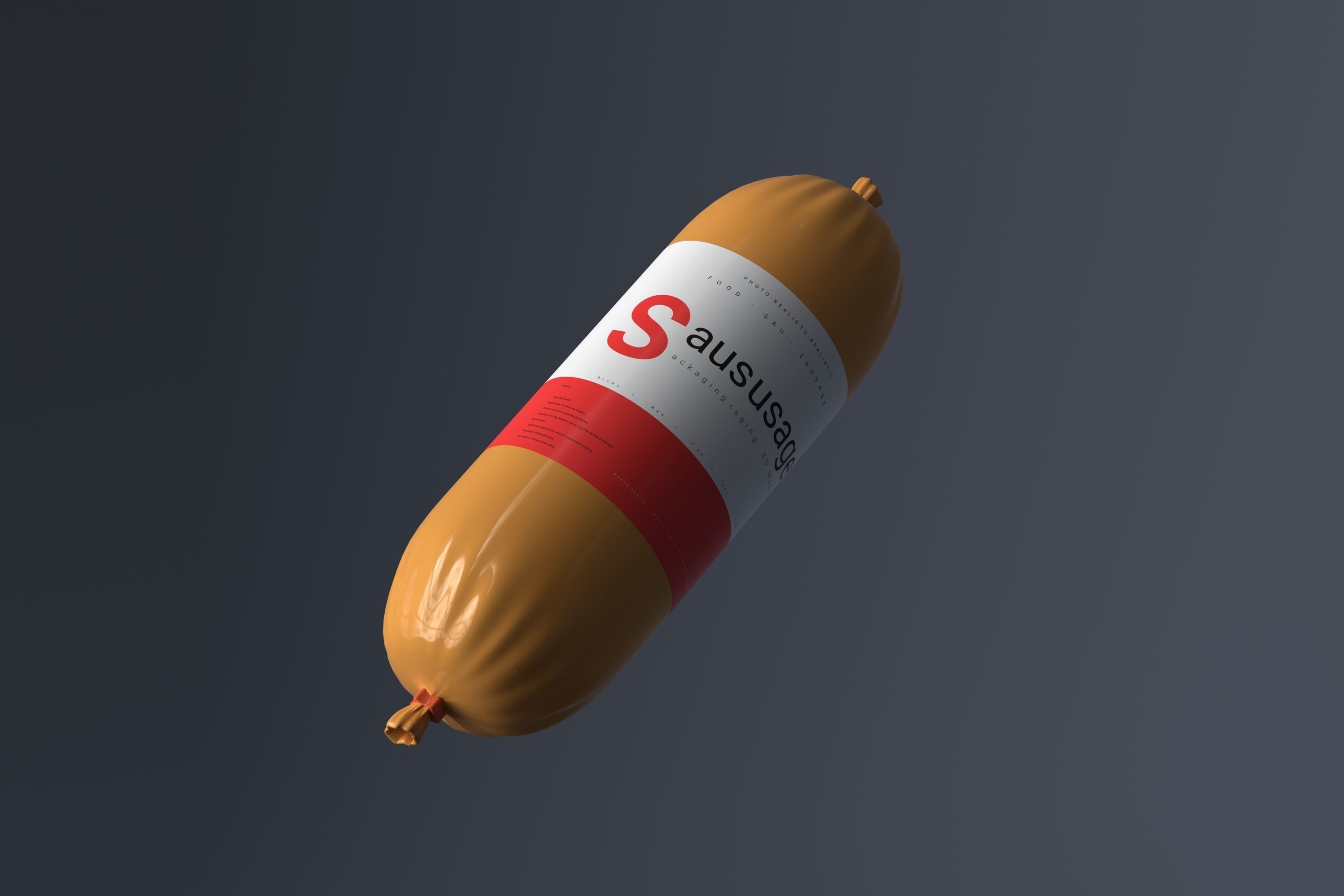 Sausage package Low-poly 3D model_6