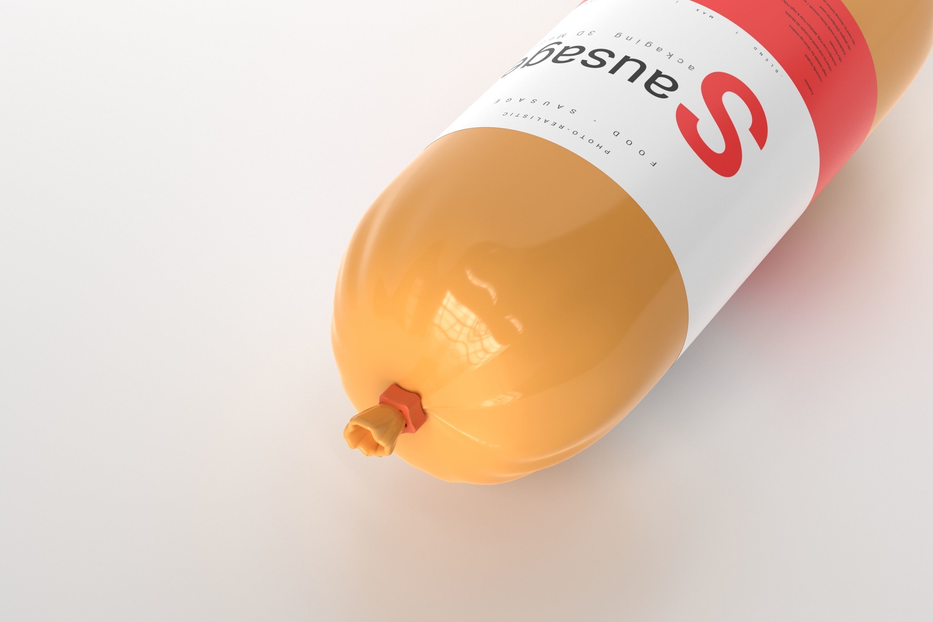 Sausage package Low-poly 3D model_4