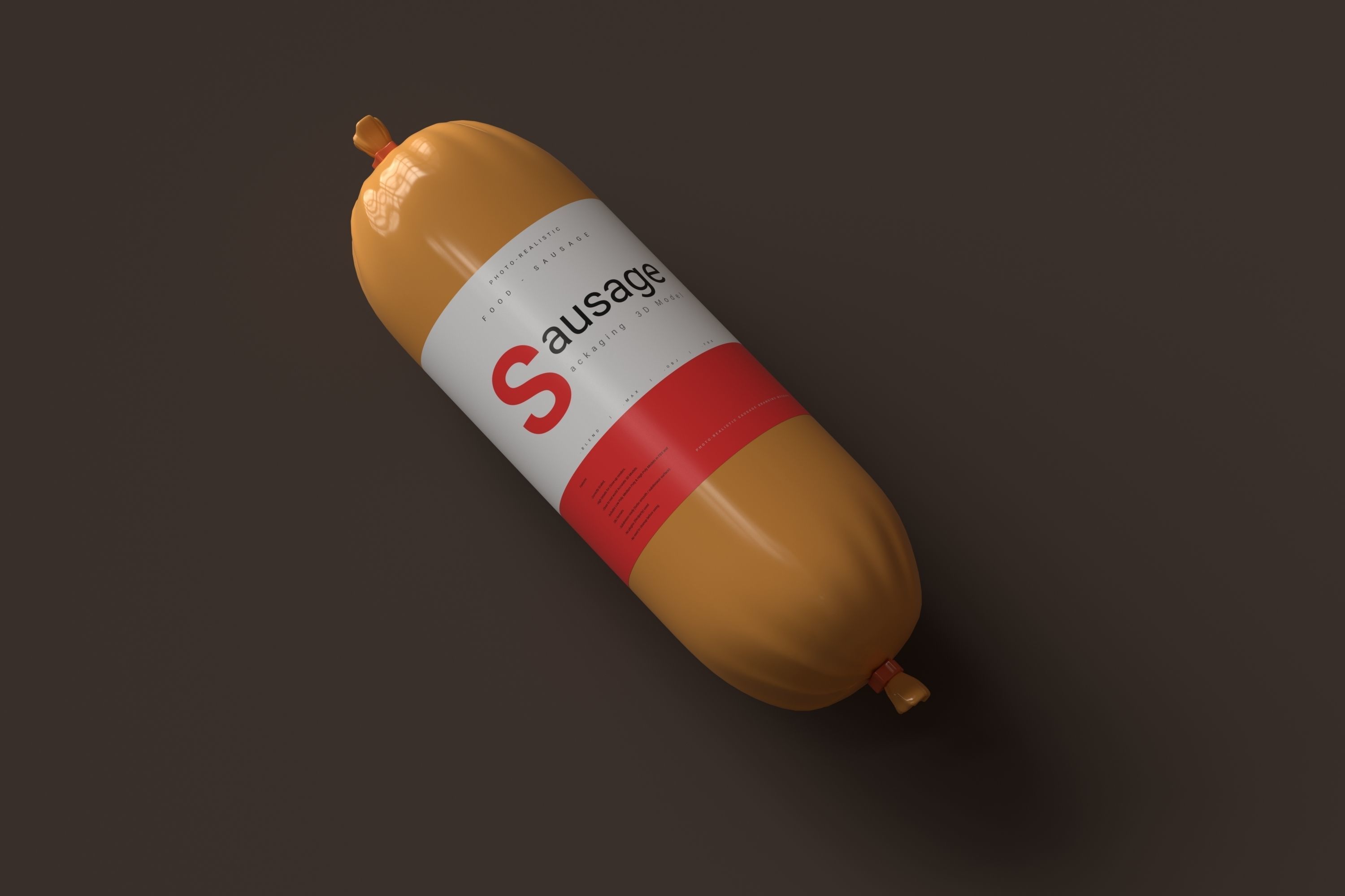Sausage package Low-poly 3D model_5