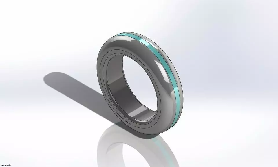 Ring stainless steel with inner Free 3D model_0