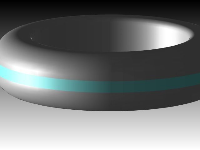 Ring stainless steel with inner Free 3D model_1