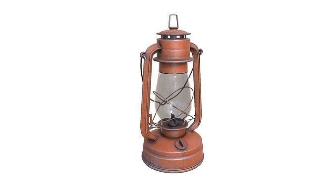 vintage oil lamp light pack da1 Low-poly 3D model