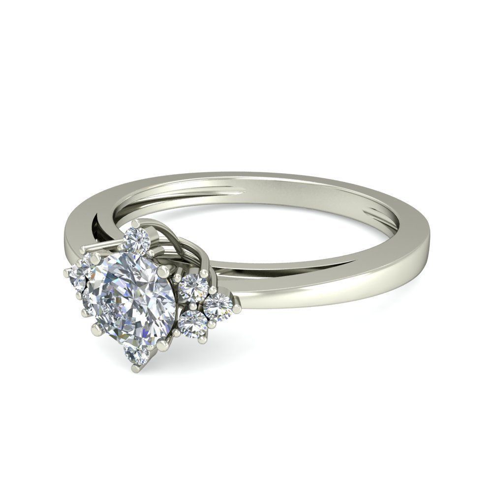 Solitaire Wedding Engagement Ring 3D print model_4