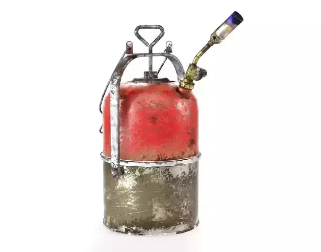 Old vintage concept painted gas flame lamp da1 Low-poly 3D model