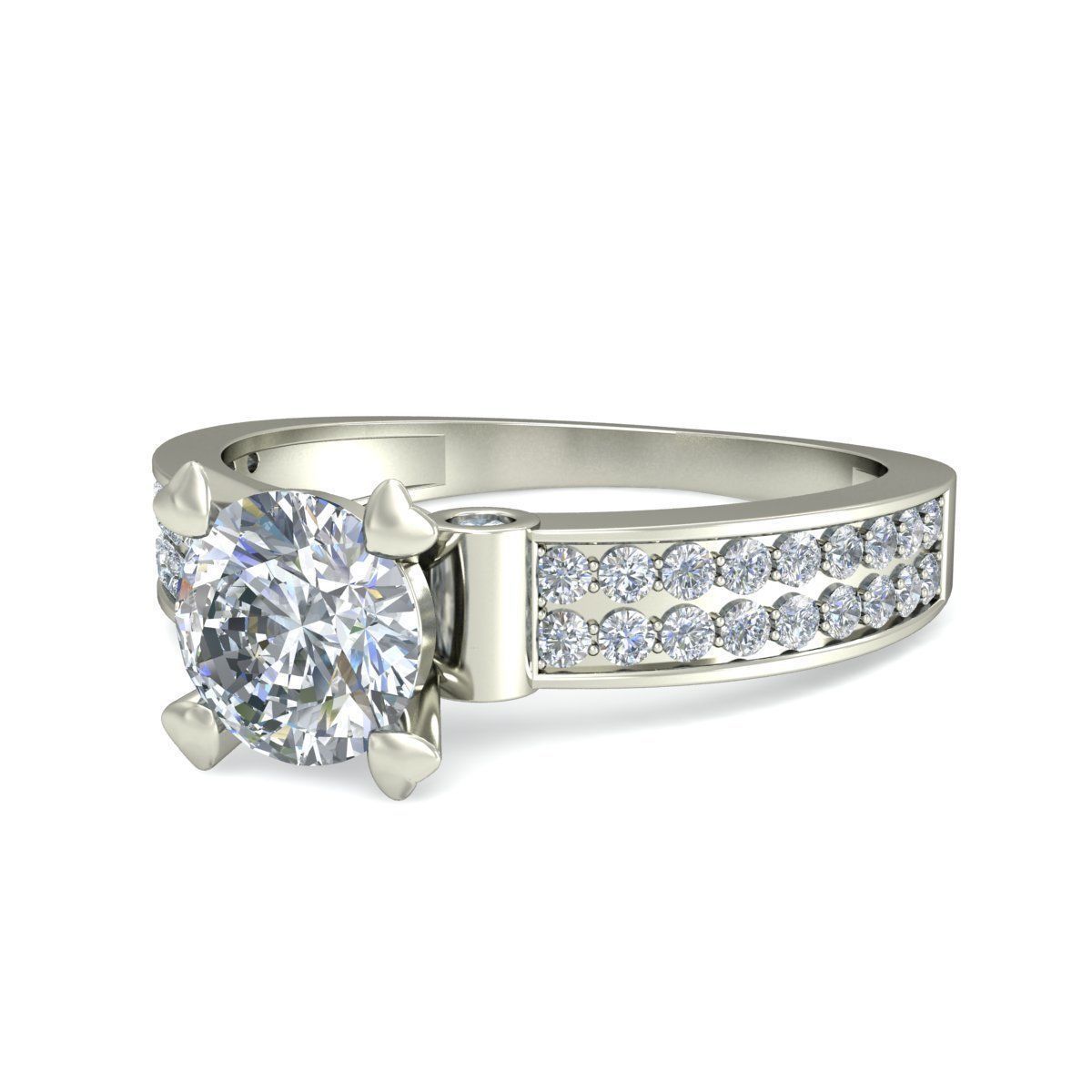 Solitaire Wedding Engagement Bridal Ring 3D print model_4