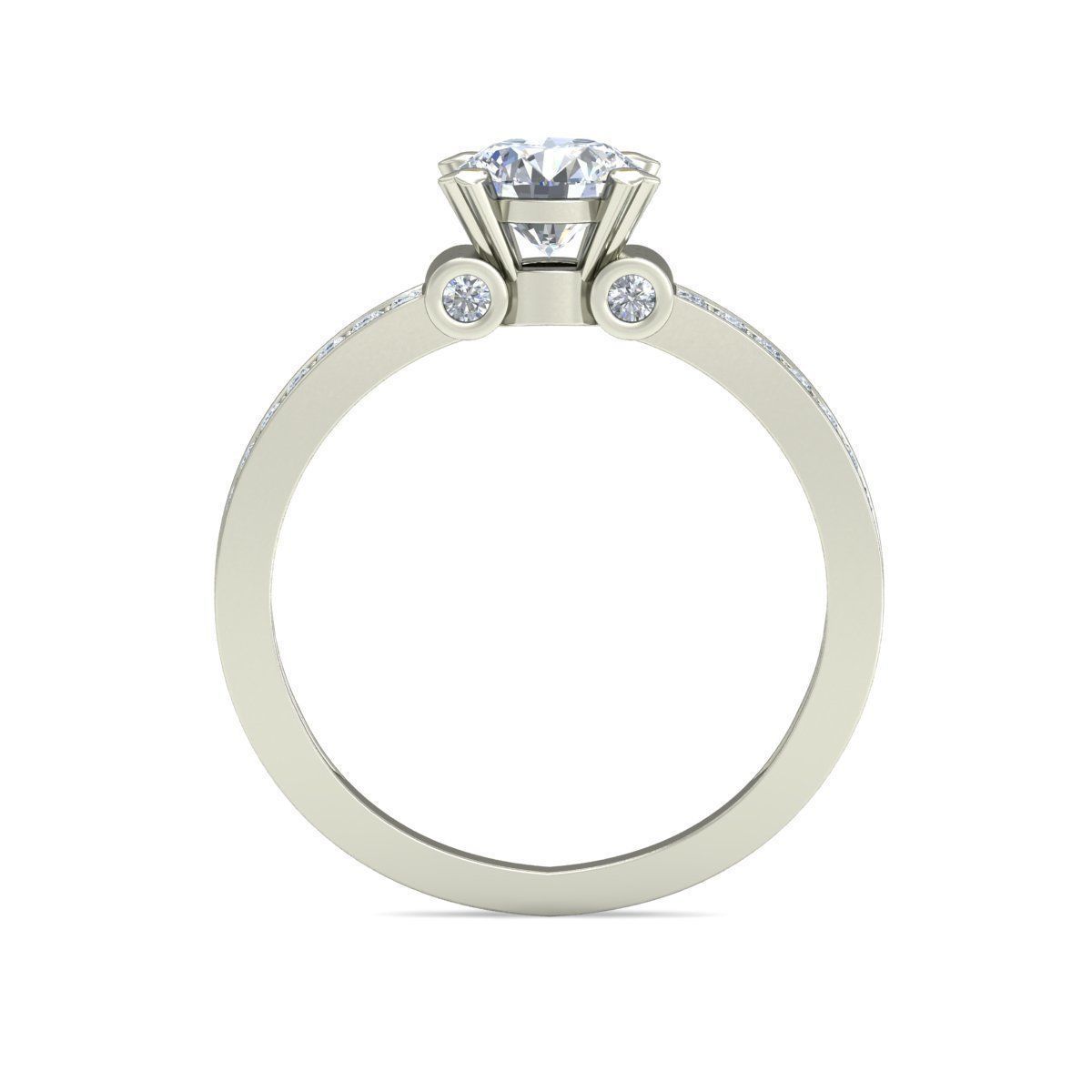 Solitaire Wedding Engagement Bridal Ring 3D print model_1