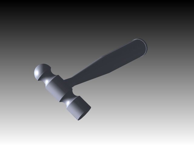 Ball Peen Hammer Free 3D model_2