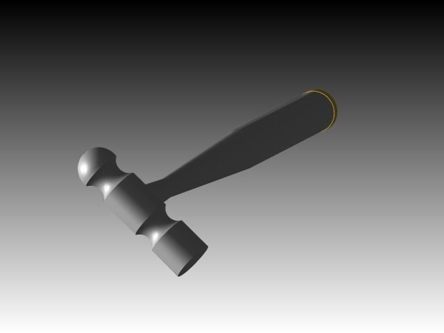Ball Peen Hammer Free 3D model_3