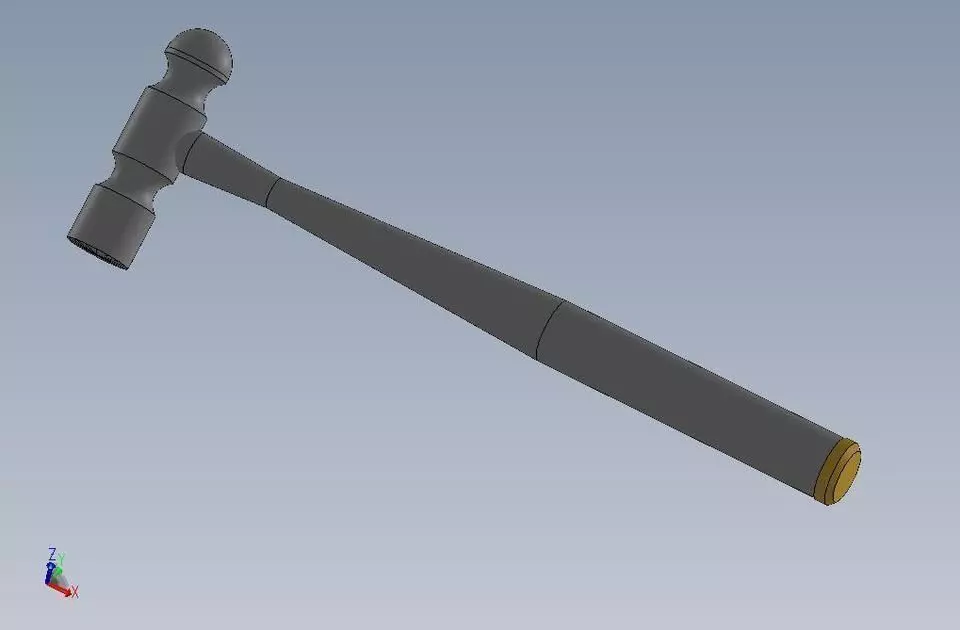 Ball Peen Hammer Free 3D model_0
