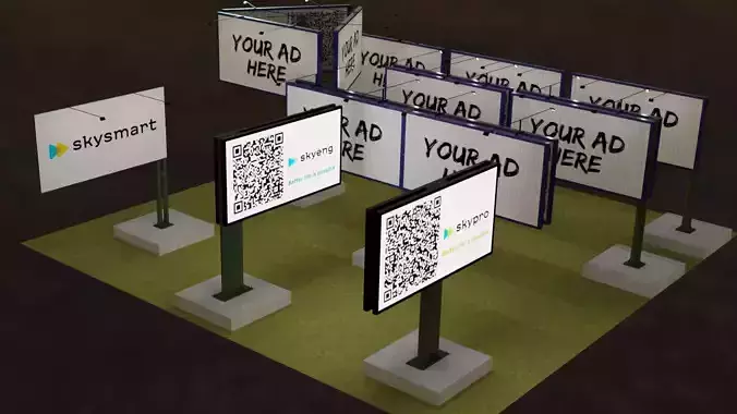 Billboards and modules classic rotative and TV 3D model