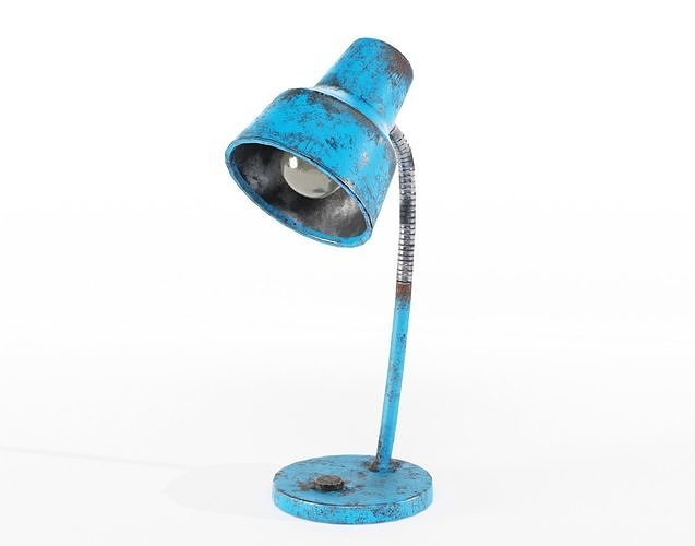 Vintage blue soviet table lamp da1 Low-poly 3D model