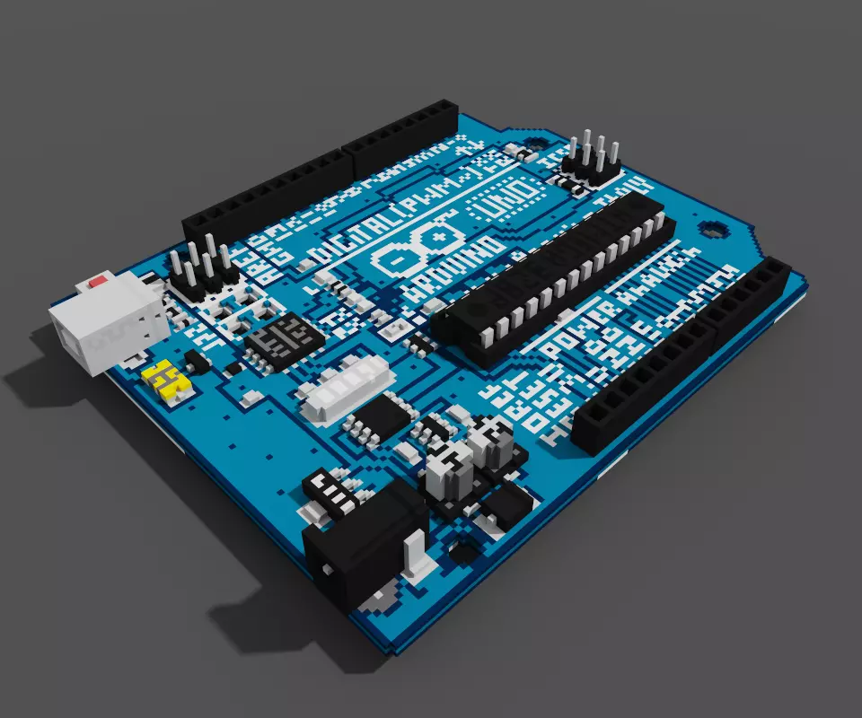 Voxel Arduino Uno R3 MagicaVoxel Low-poly 3D model