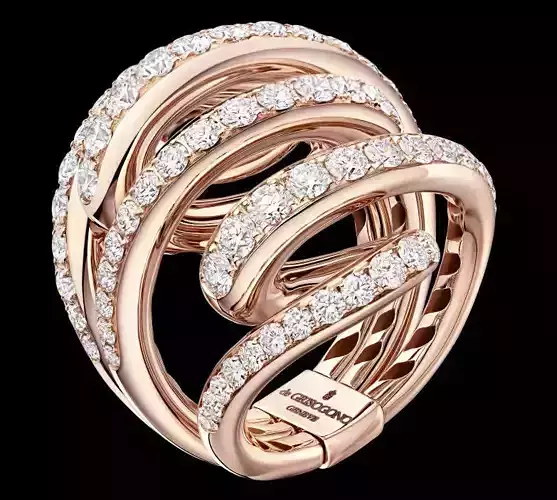 CG369 rose gold ring with diamonds