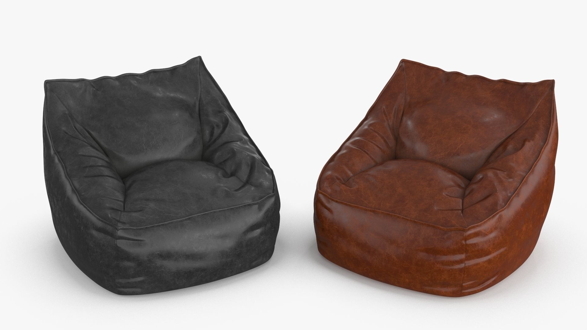 Leather Armchair v9 Low-poly 3D model_2