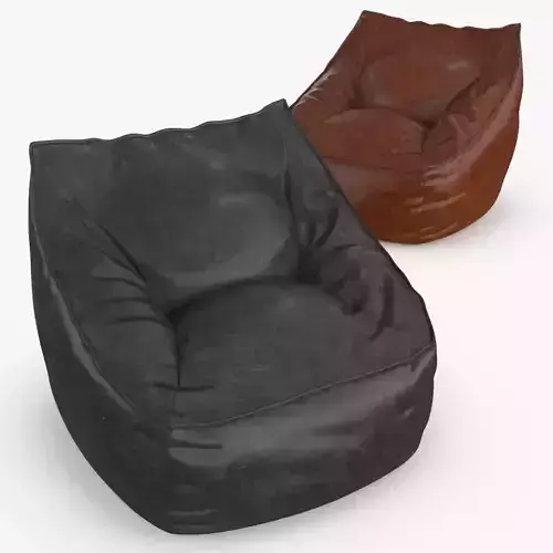 Leather Armchair v9 Low-poly 3D model