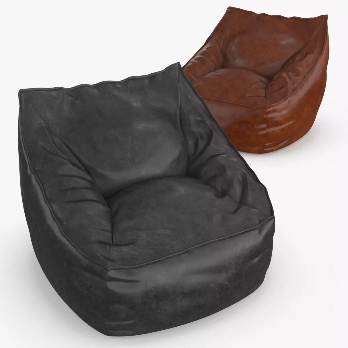 Leather Armchair v9 Low-poly 3D model_0