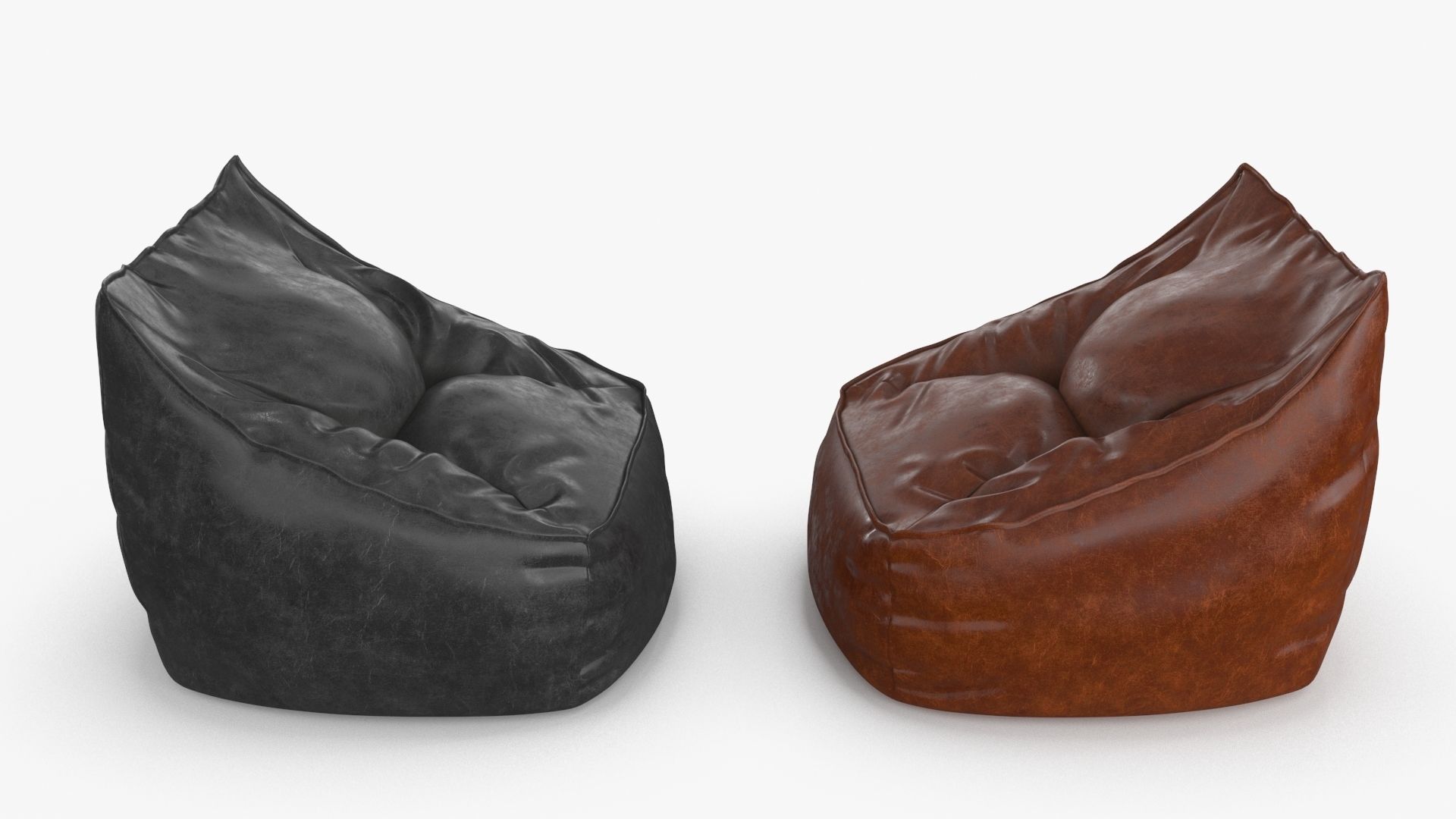 Leather Armchair v9 Low-poly 3D model_3