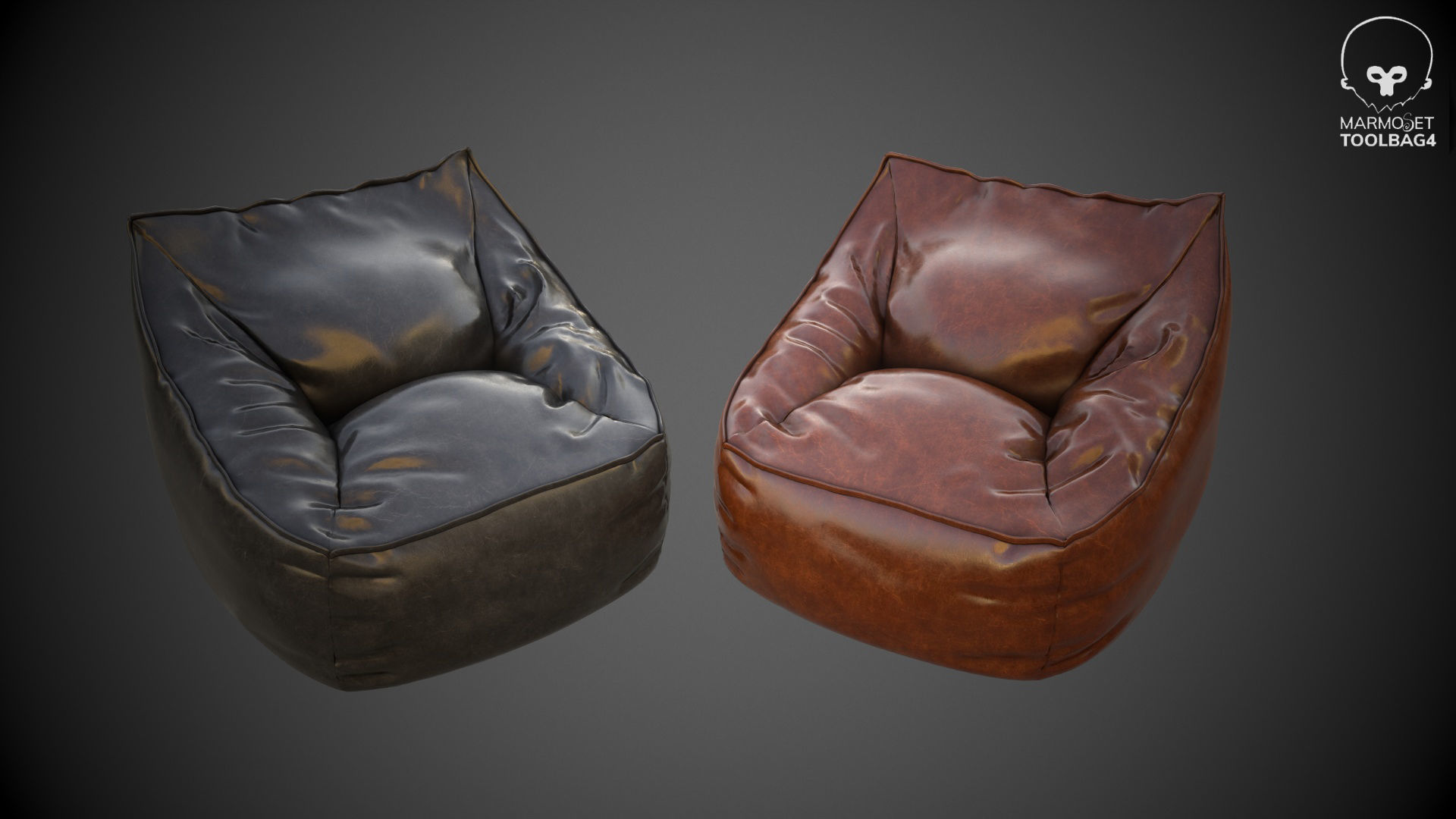 Leather Armchair v9 Low-poly 3D model_14