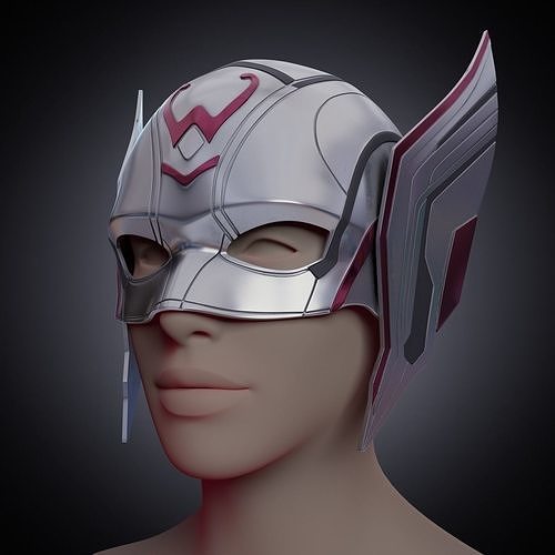 Low poly Mighty Thor helmet- love and thunder Low-poly 3D model