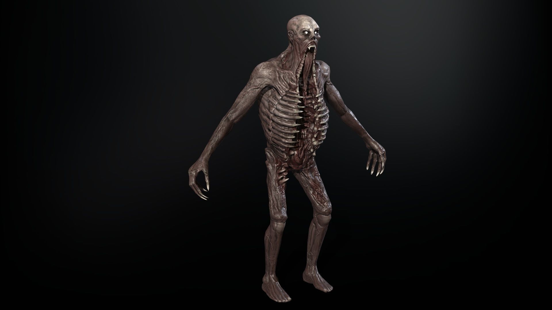Necromutant3 zombie running Low-poly 3D model_27