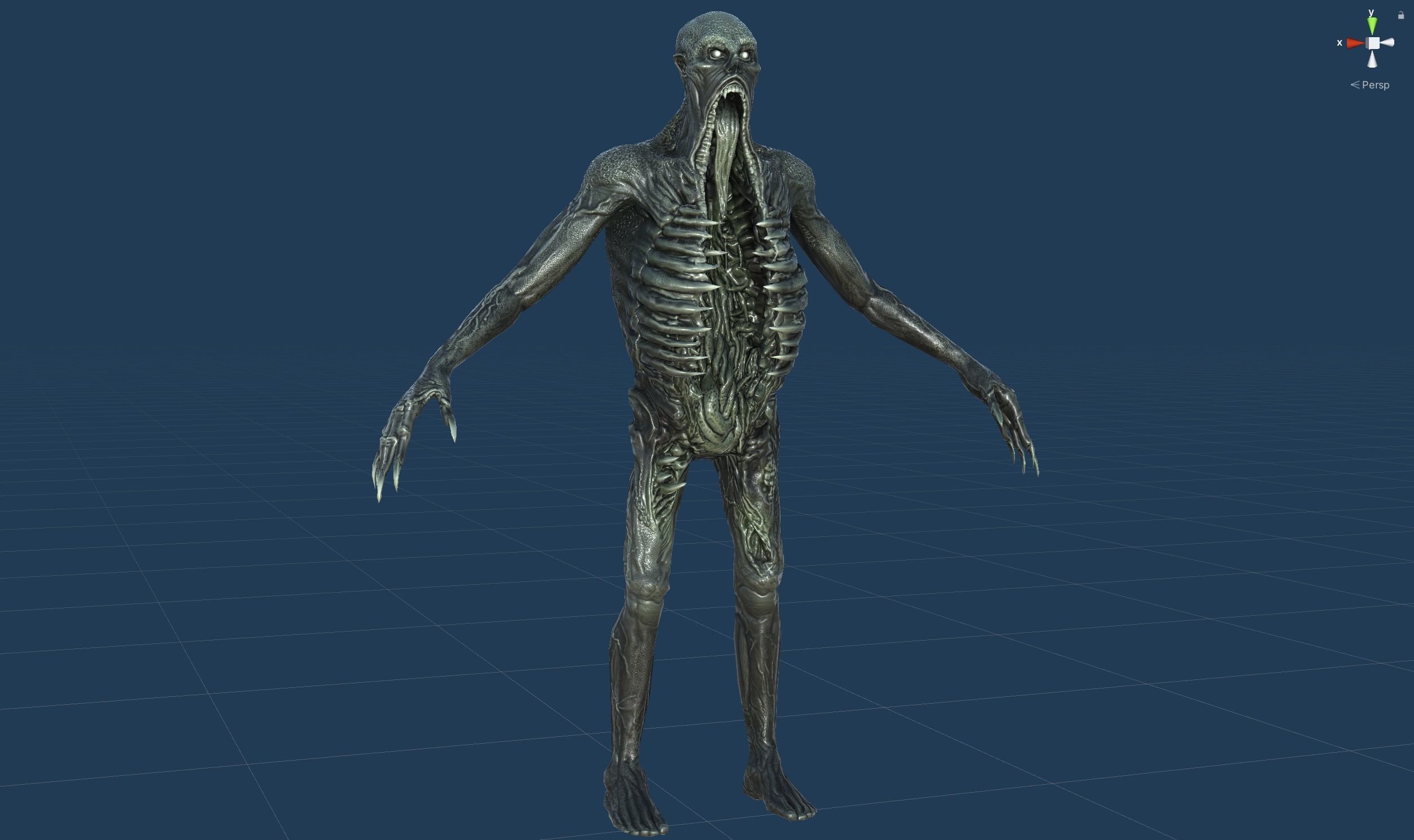 Necromutant3 zombie running Low-poly 3D model_33