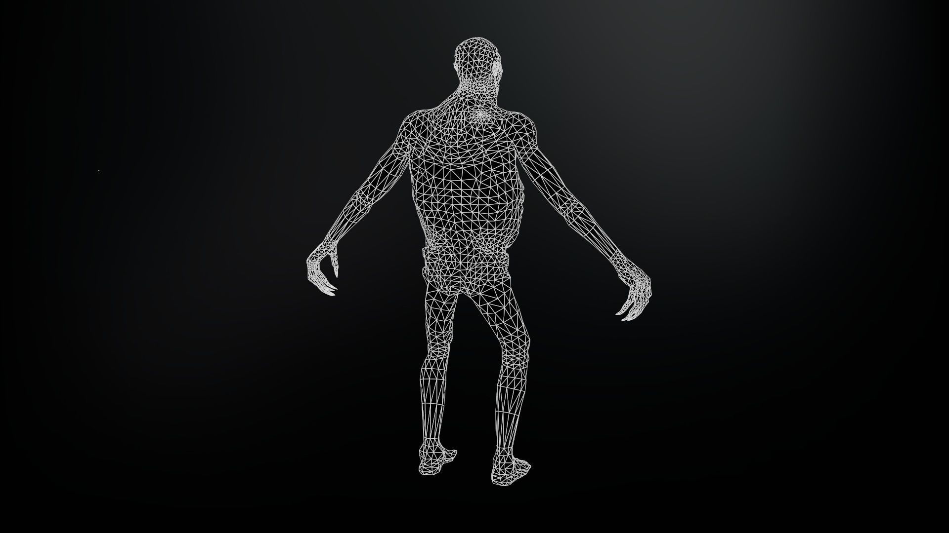 Necromutant3 zombie running Low-poly 3D model_11