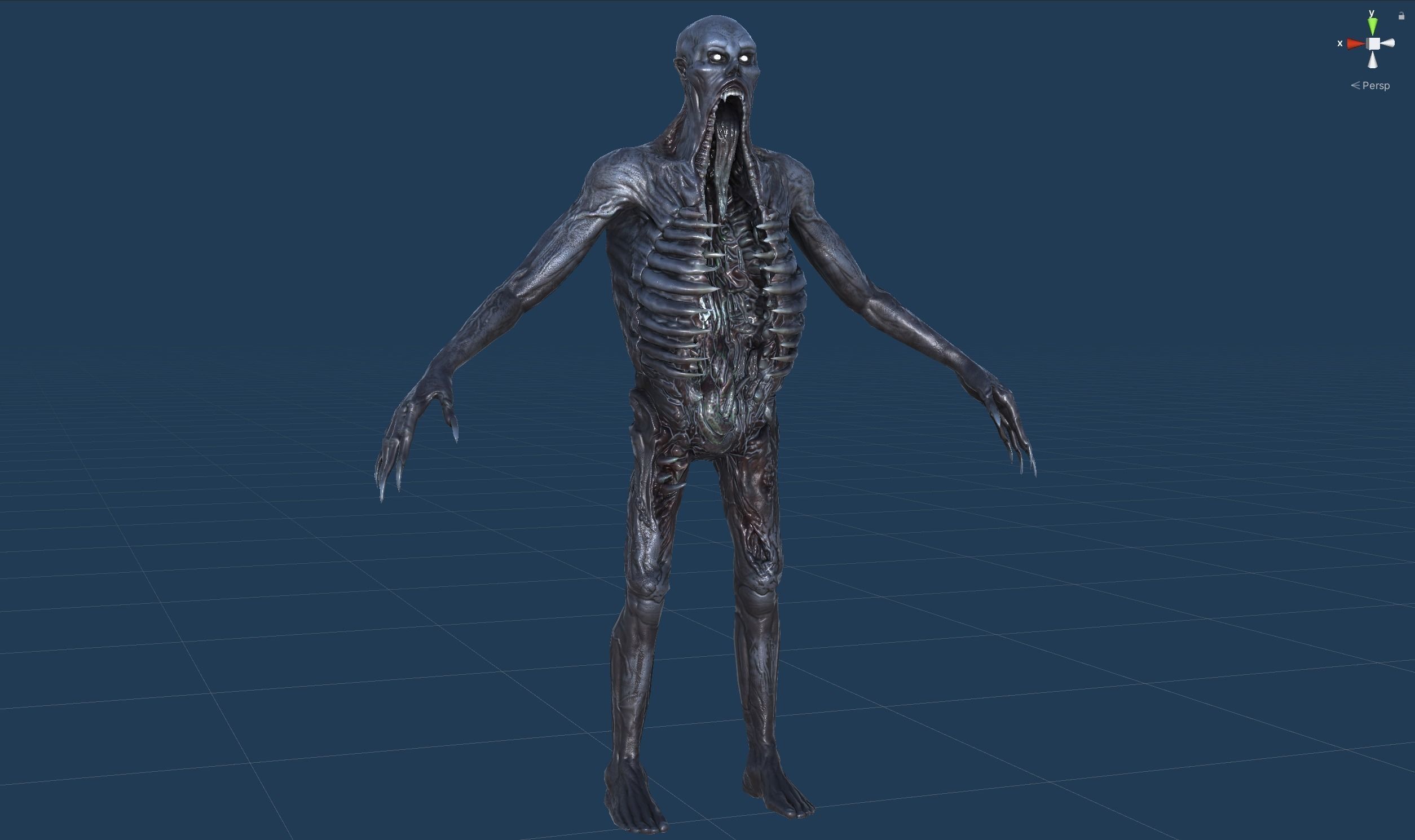 Necromutant3 zombie running Low-poly 3D model_35