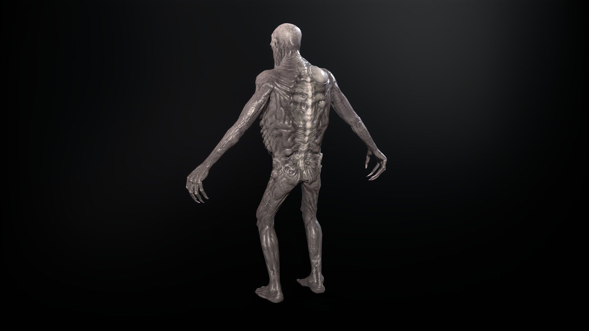 Necromutant3 zombie running Low-poly 3D model_22