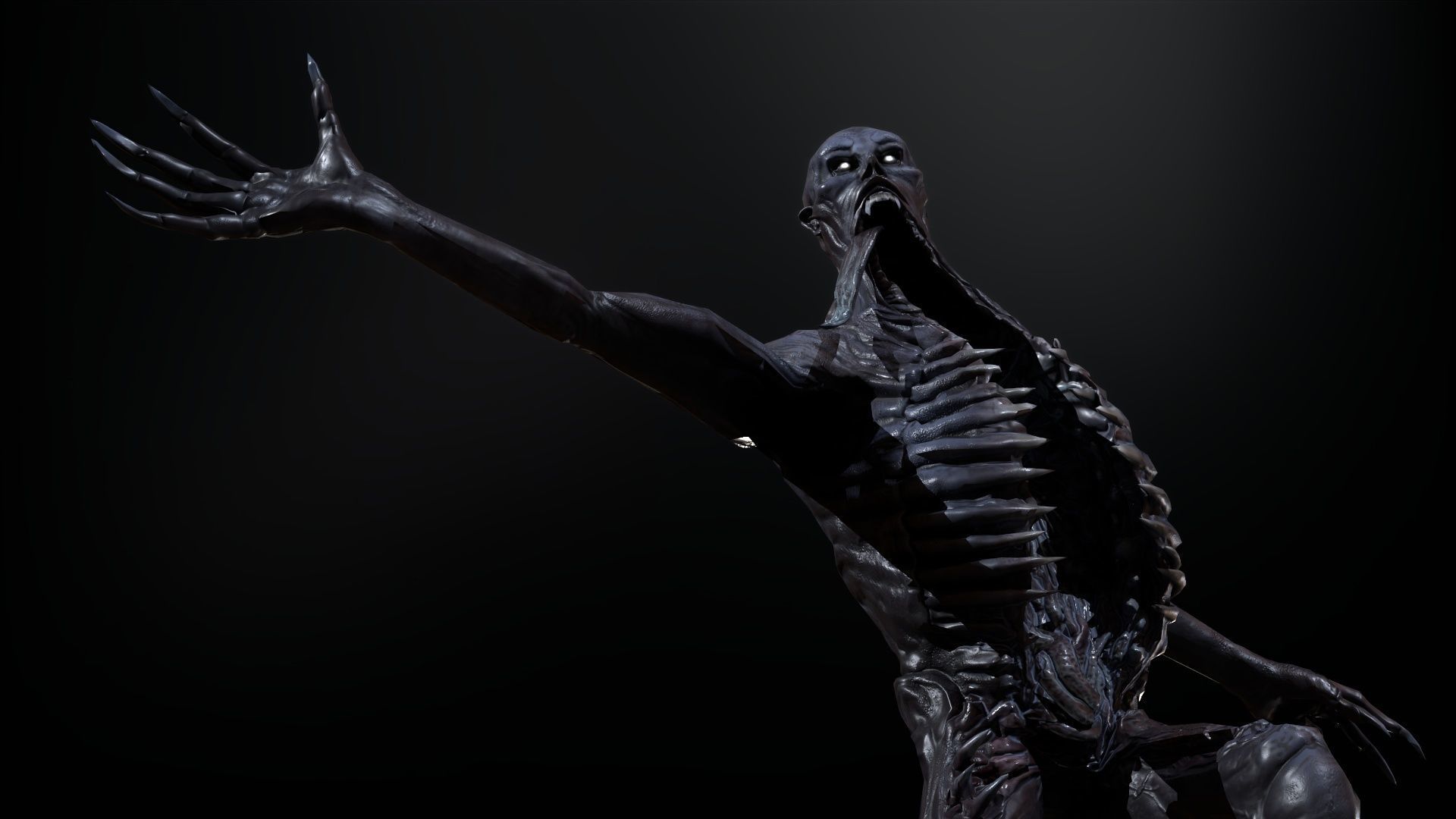 Necromutant3 zombie running Low-poly 3D model_26