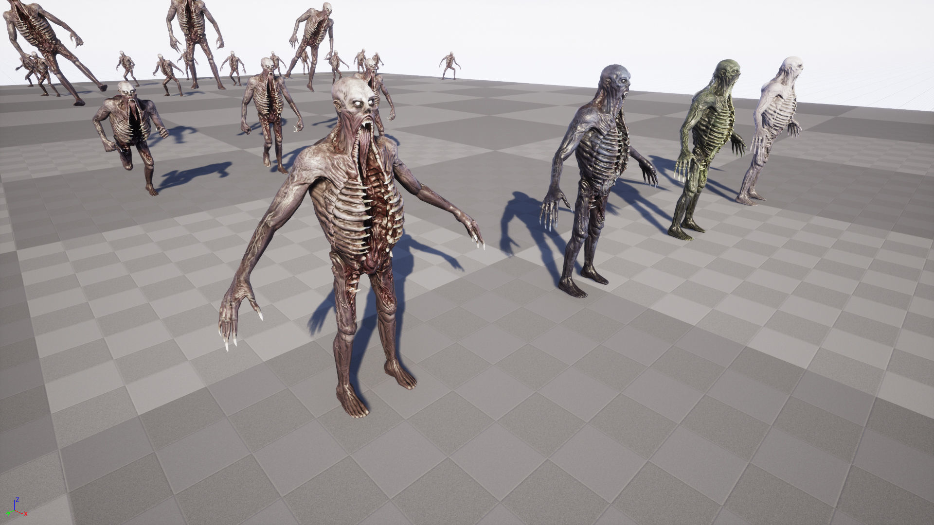 Necromutant3 zombie running Low-poly 3D model_36