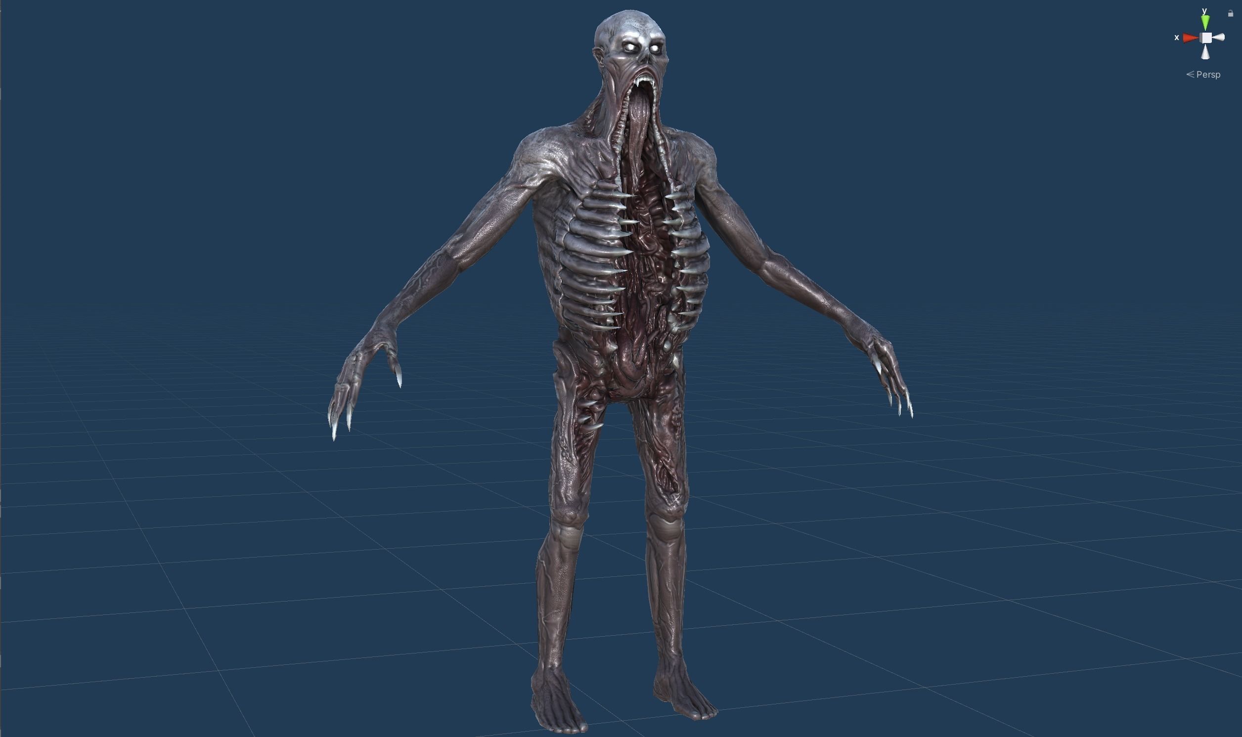 Necromutant3 zombie running Low-poly 3D model_31
