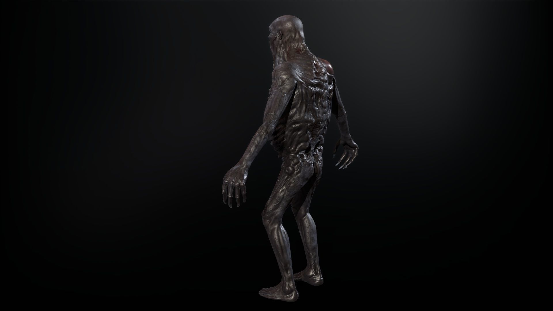 Necromutant3 zombie running Low-poly 3D model_14