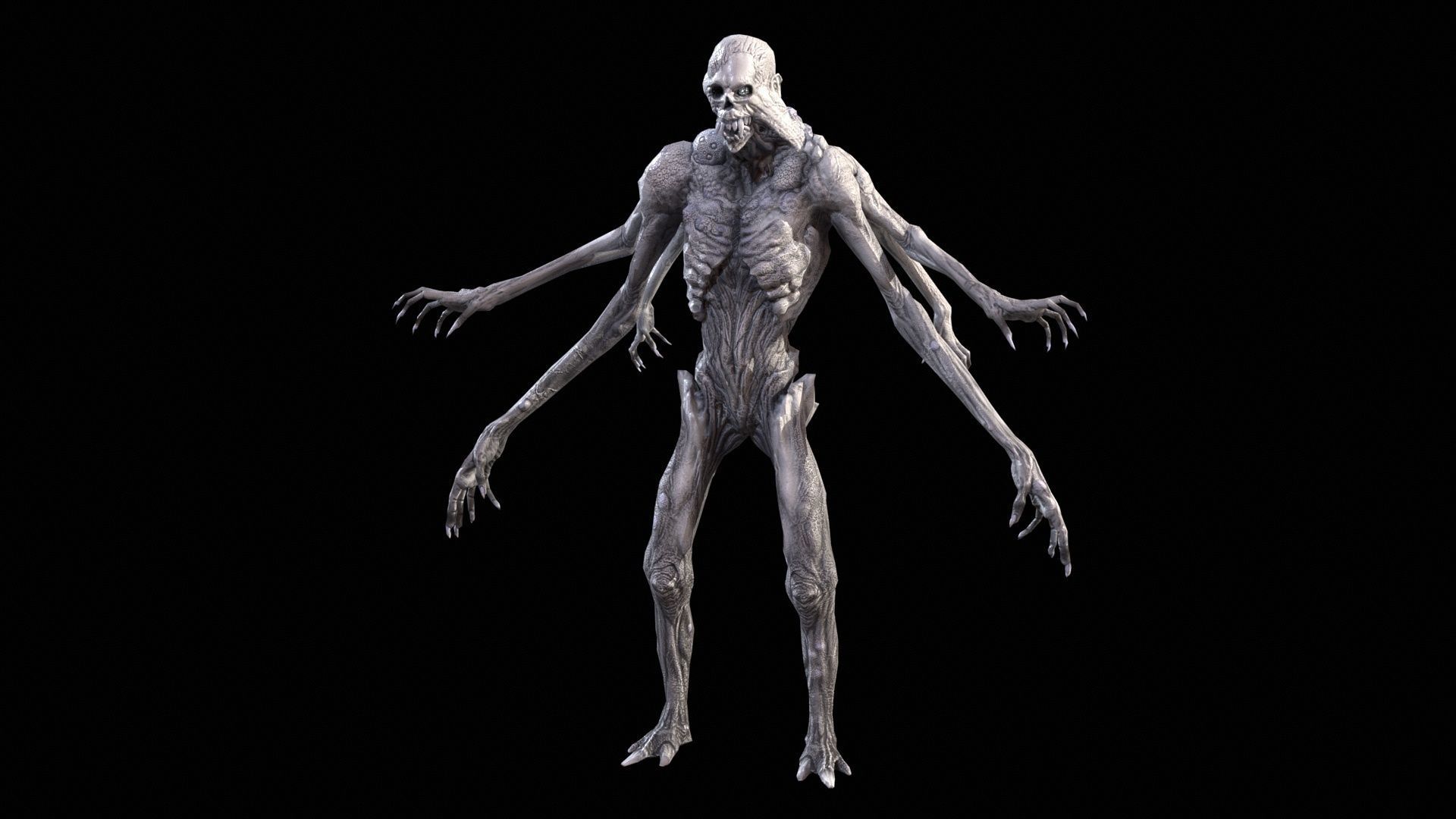 Necromutant4 humanoid creature Low-poly 3D model_20