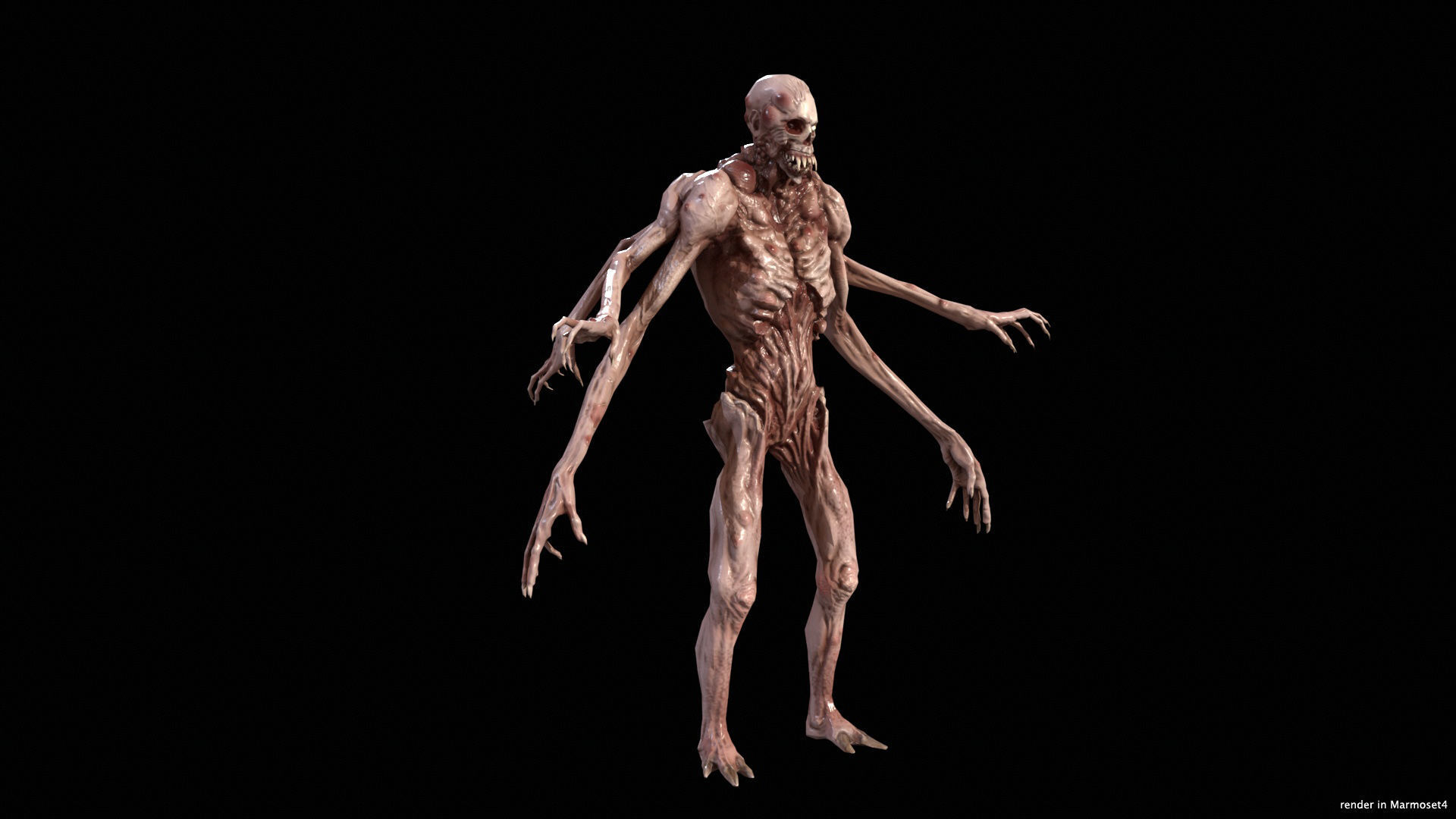 Necromutant4 humanoid creature Low-poly 3D model_15