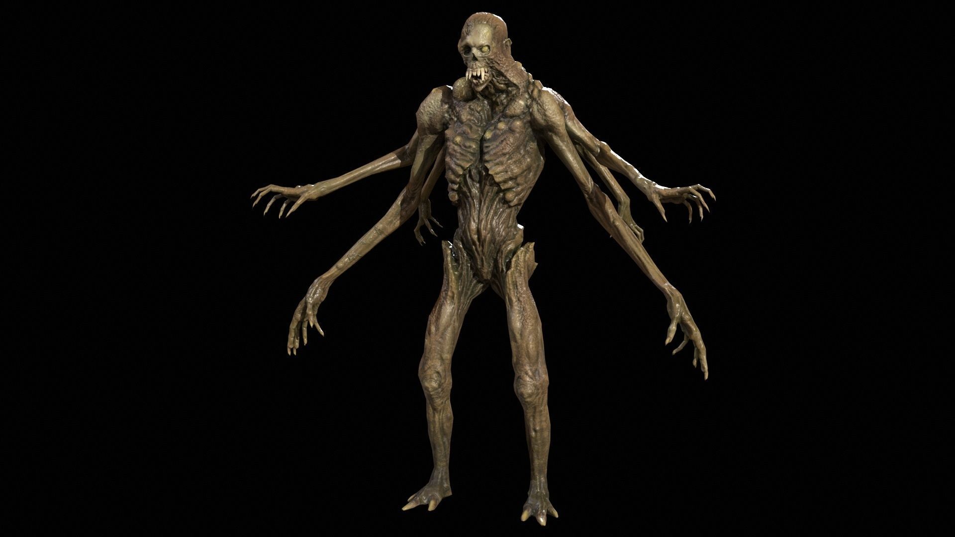 Necromutant4 humanoid creature Low-poly 3D model_11