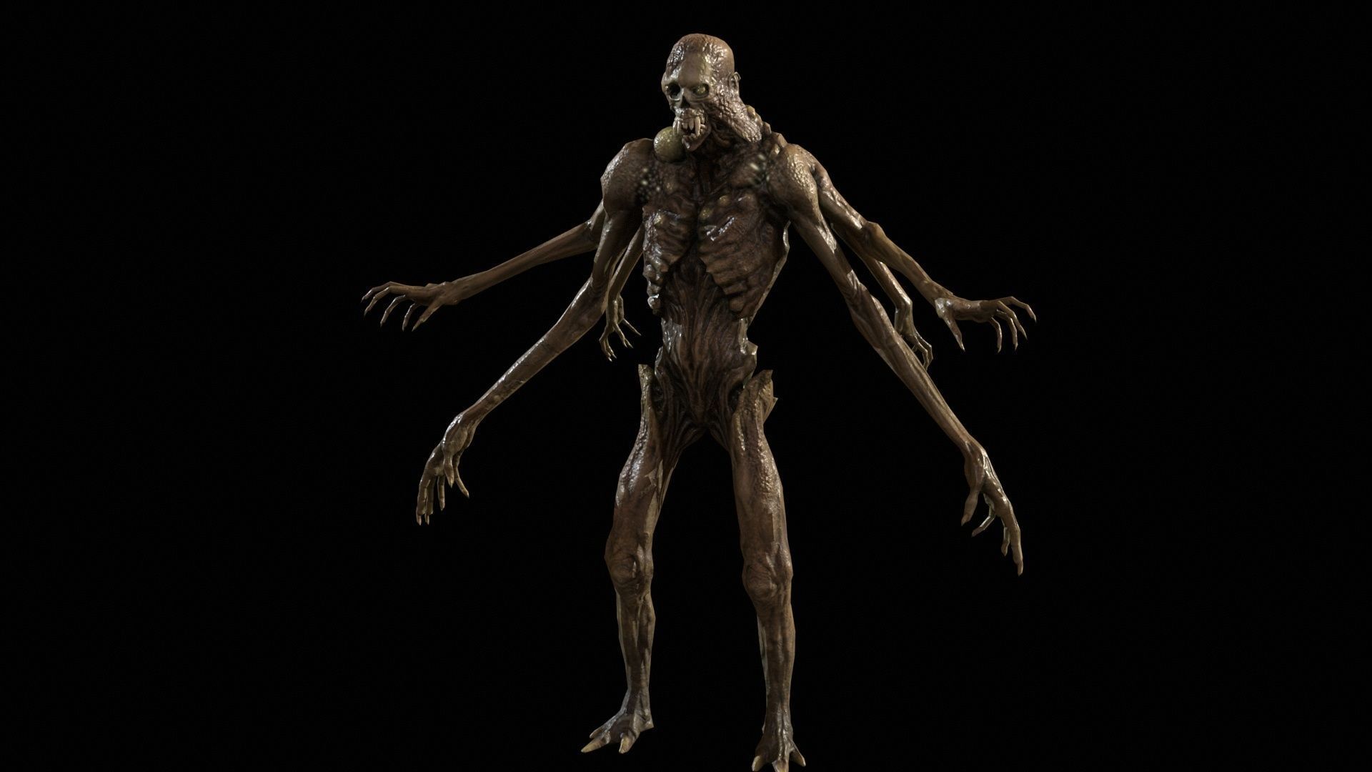 Necromutant4 humanoid creature Low-poly 3D model_6