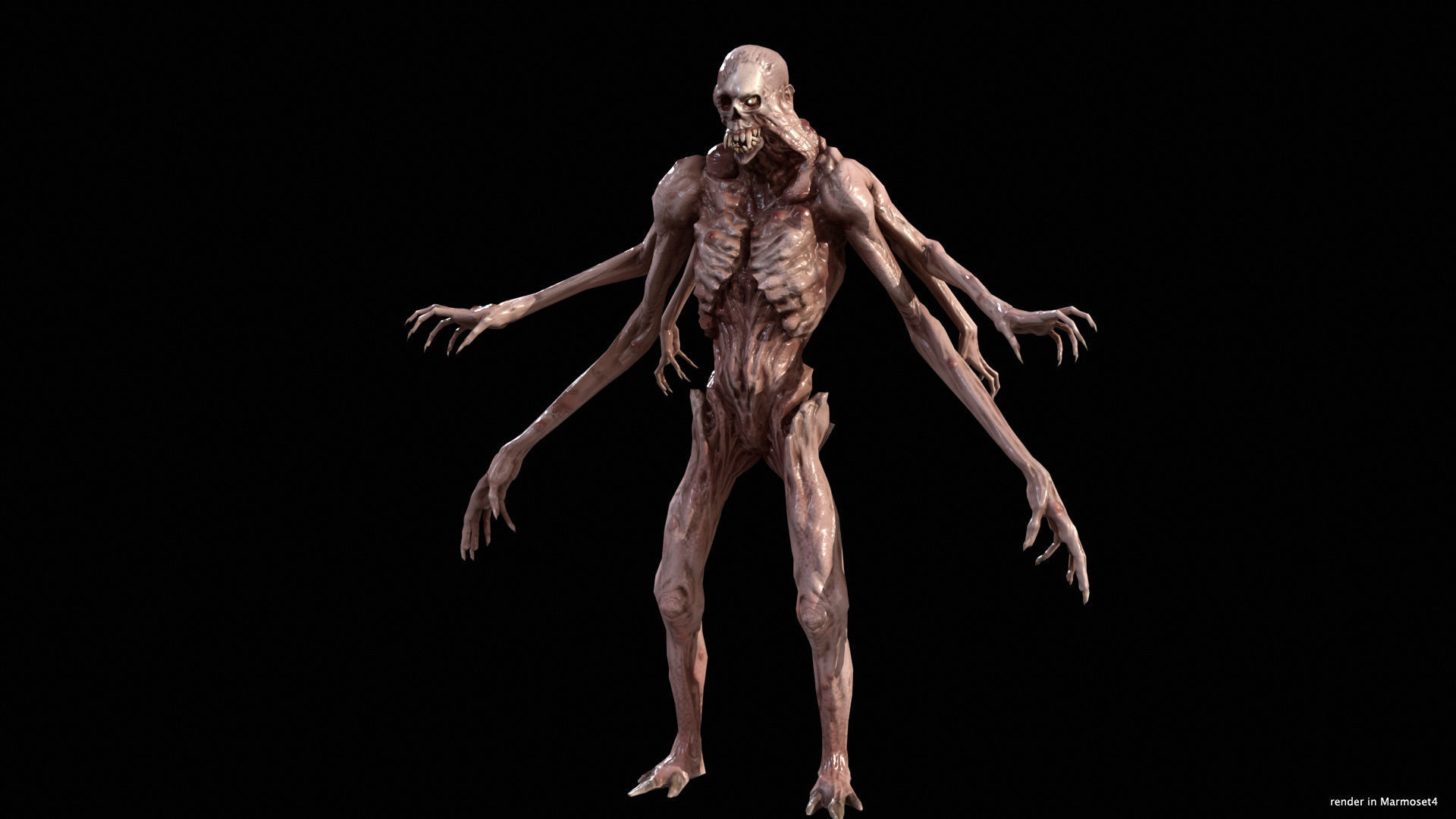 Necromutant4 humanoid creature Low-poly 3D model_13