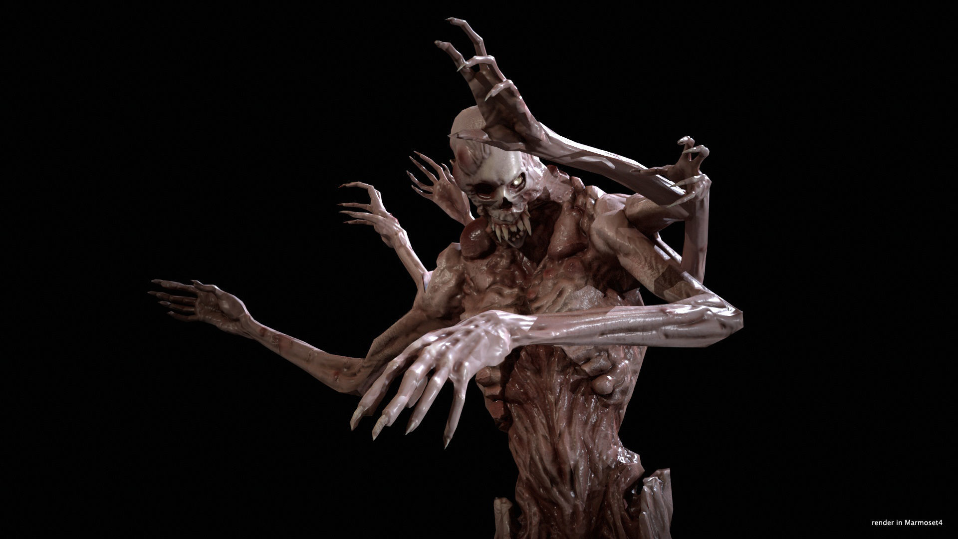 Necromutant4 humanoid creature Low-poly 3D model_9