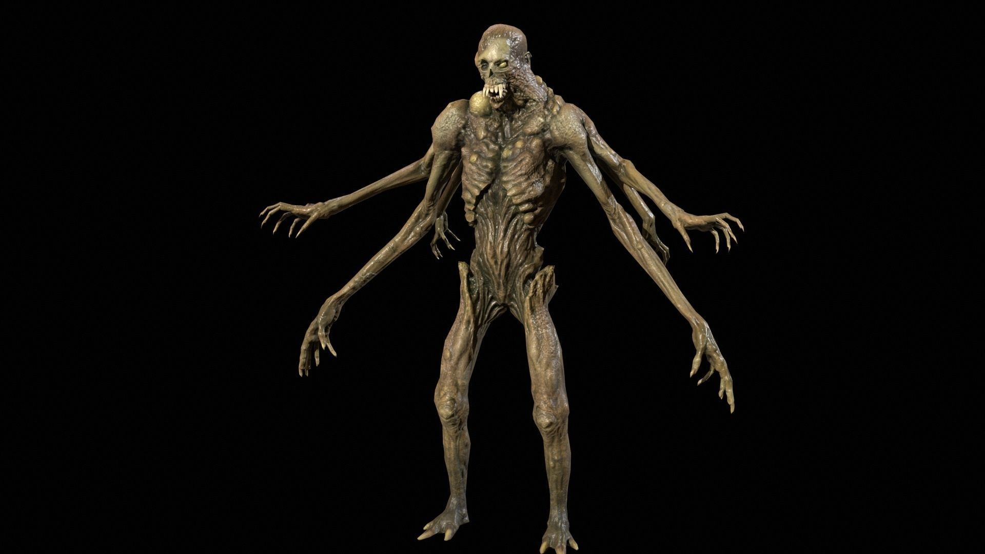 Necromutant4 humanoid creature Low-poly 3D model_8