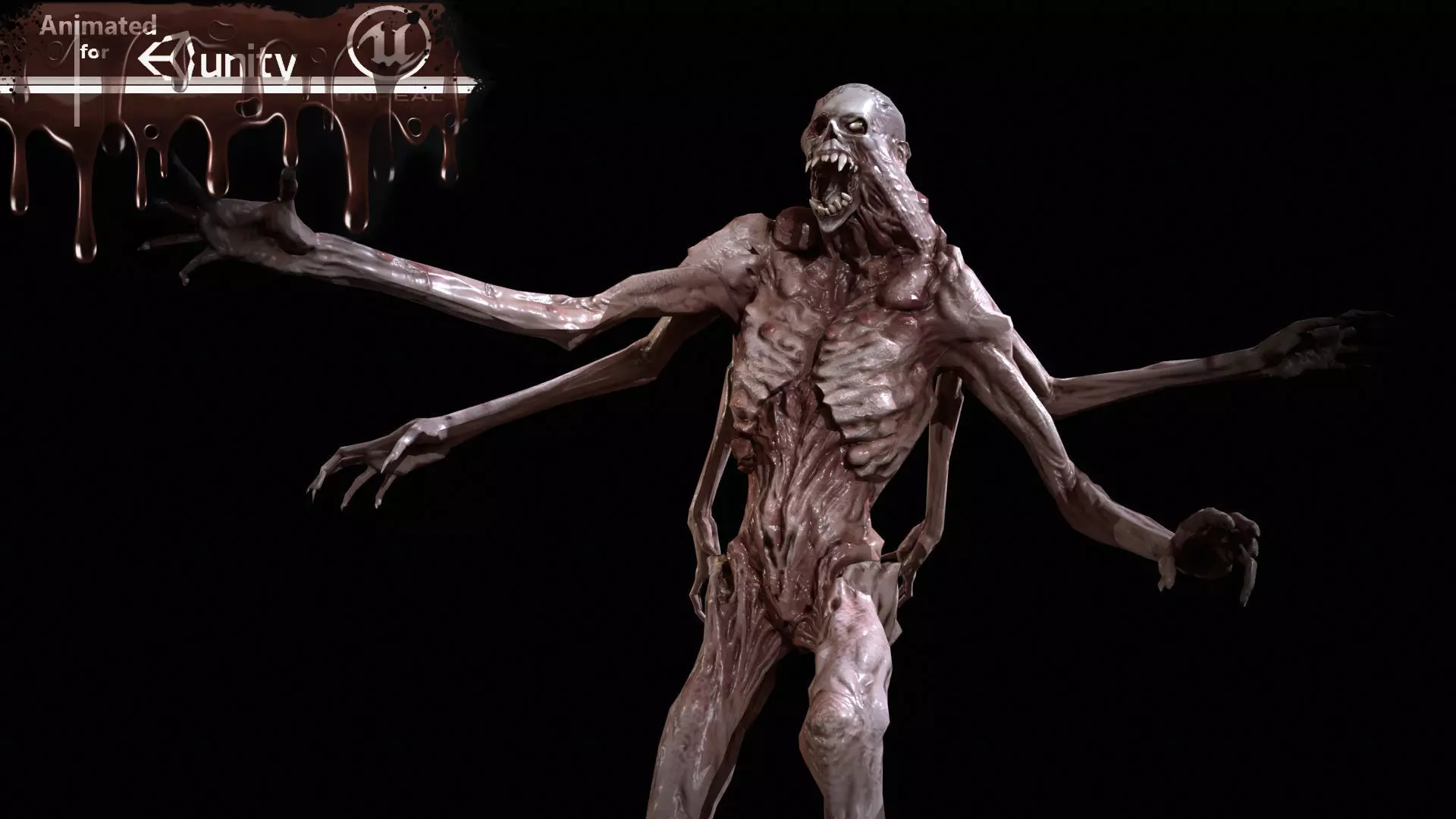 Necromutant4 humanoid creature Low-poly 3D model_0