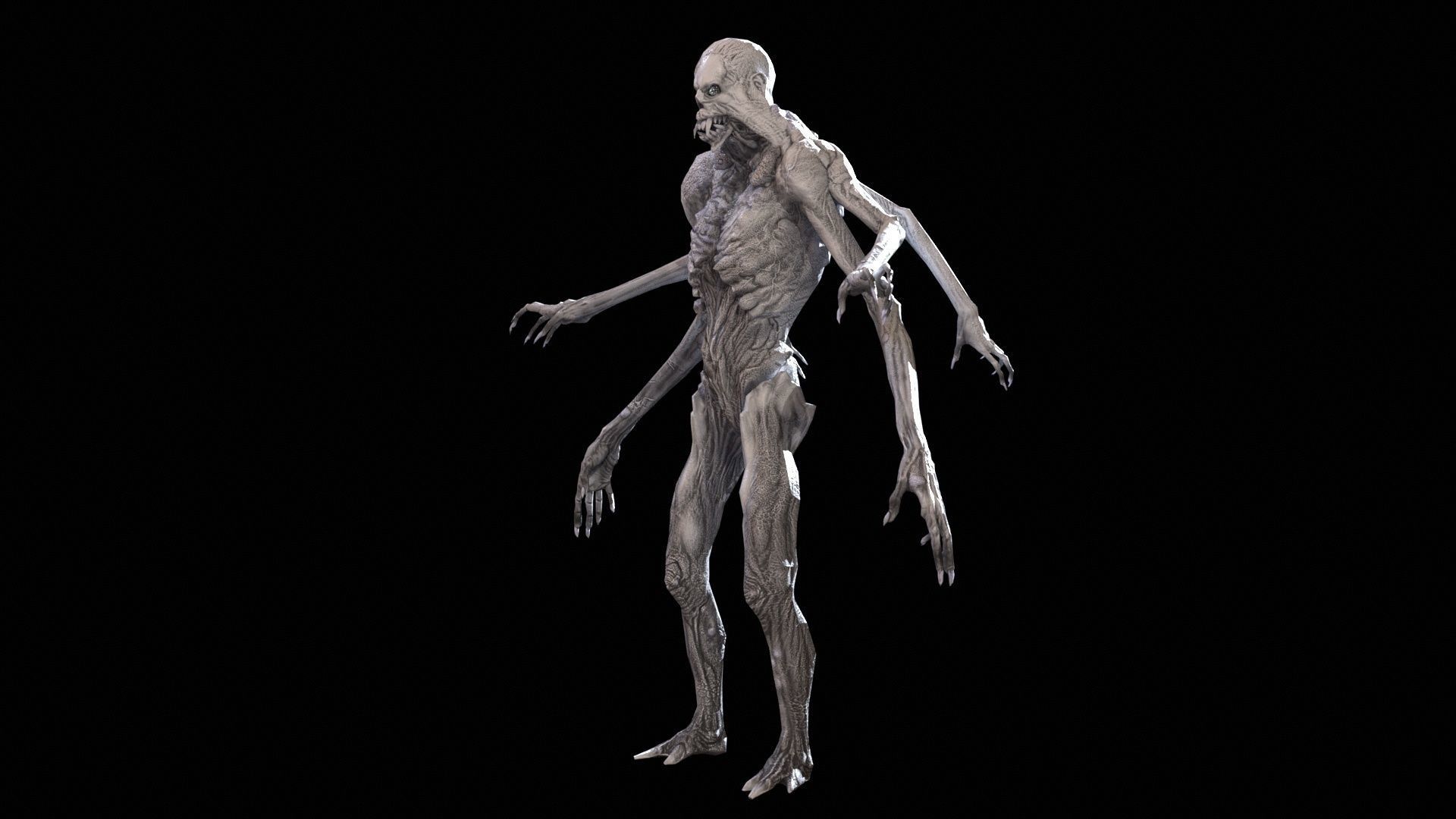 Necromutant4 humanoid creature Low-poly 3D model_21