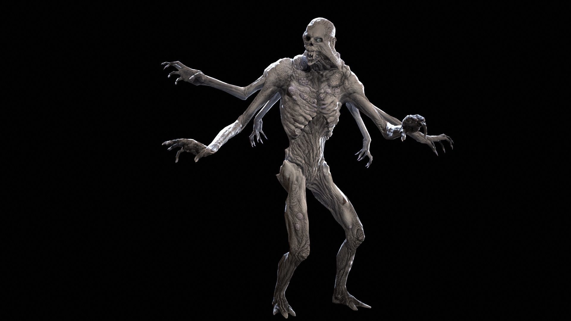 Necromutant4 humanoid creature Low-poly 3D model_7
