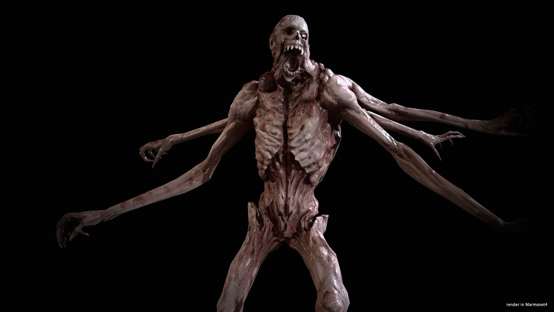 Necromutant4 humanoid creature Low-poly 3D model_12